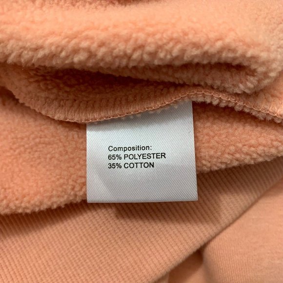 MagcoMsen Fleece Hooded Jacket Size XL Apricot Front Zip 2 Pockets Heavyweight - Picture 9 of 10